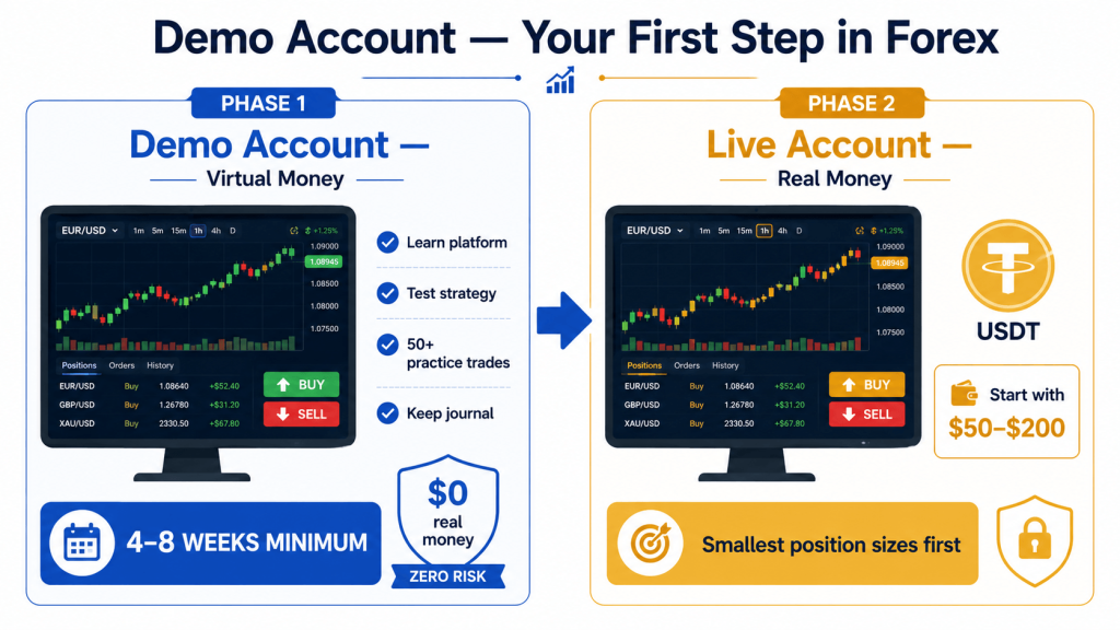 Demo account guide for Iranian forex traders — practice before investing real money in 2026