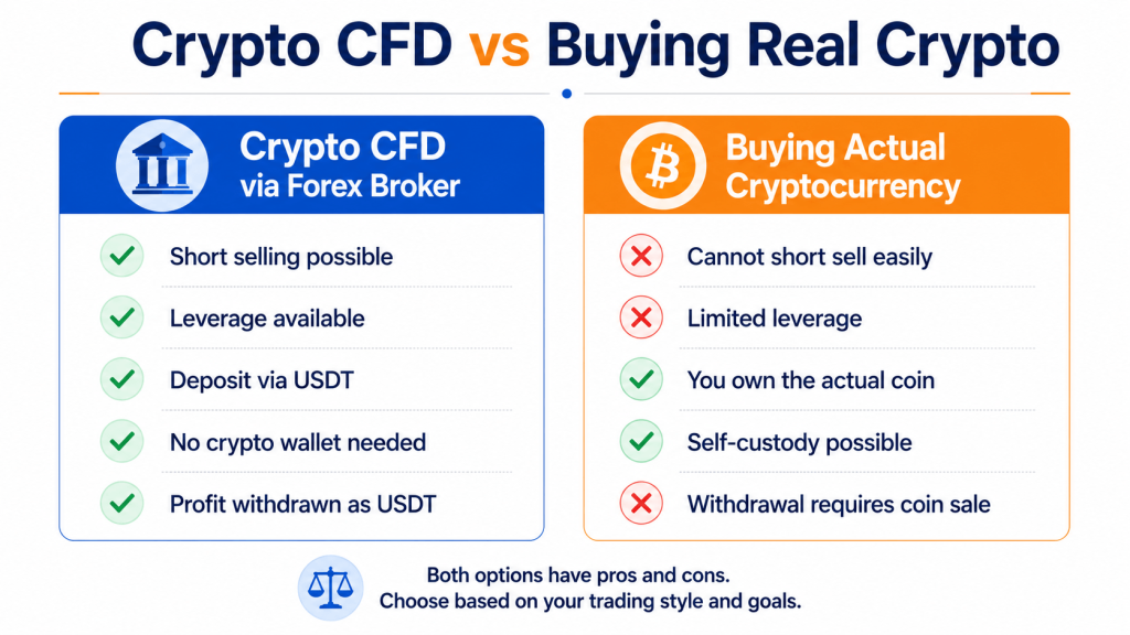 Cryptocurrency CFD trading vs buying real crypto for Iranian traders — Bitcoin and Ethereum comparison